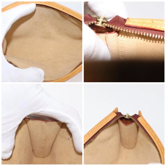 LOUIS VUITTON Nomad Leather Bucket PM Pouch Beige LV Auth 141449 - Picture 15 of 16